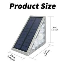 2 piezas Luces LED solares con sensor de movimiento para escaleras, luz cálida blanca a prueba de agua para escaleras, iluminación exterior para jardín, patio y senderos - color cálido - Ver 2