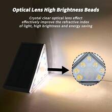 2 piezas Luces LED solares con sensor de movimiento para escaleras, luz cálida blanca a prueba de agua para escaleras, iluminación exterior para jardín, patio y senderos - color cálido - Ver 5