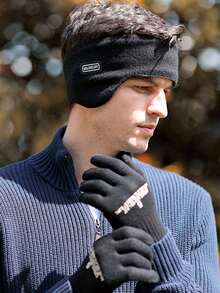 新款冬季滑雪耳套男款戶外運動騎行防風雙層保暖頭戴耳套 - 黑色 - 查看 5