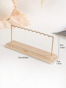 1 件木质底座金属线项链和耳环架展示架，适合阳光旅行凉爽返校的礼物