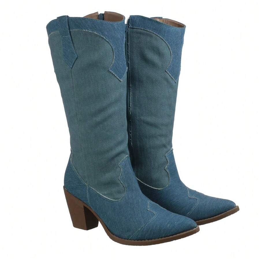 Women Knee-High Boots - Quần jean - Xem 1