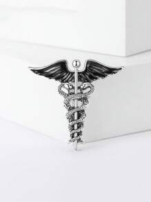 蛇和翅膀圖案時尚胸針與徽章,適合佩戴或作為禮物（隨機顏色） - 白色滴釉2 - 查看 7