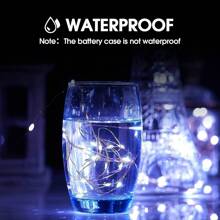 6 件装酒瓶灯，6.56 英尺 20led 电池供电 LED 软木形状银铜线彩色仙女迷你灯串，适用于 DIY、派对、装饰、圣诞节、万圣节、婚礼（冷白/暖白/多色） - 紫紅色 - 查看 5