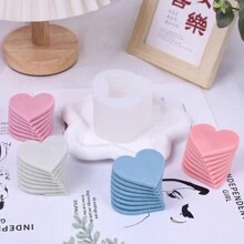 1入情人節系列螺旋圓柱蠟燭矽膠模具,diy香薰蠟燭&旋轉之心矽膠模具,裝飾用 - 無色 - 查看 7