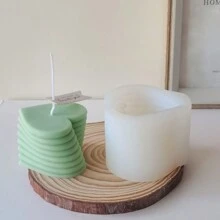 1入情人節系列螺旋圓柱蠟燭矽膠模具,diy香薰蠟燭&旋轉之心矽膠模具,裝飾用 - 無色 - 查看 2