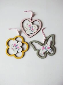 1入黃色木珠和花紋裝飾掛飾,情人節浪漫禮物、創意家庭派對裝飾的理想選擇 - 黃色 - 查看 6