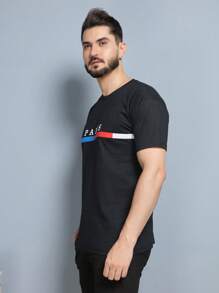 Men T-Shirts - 黑色 - 查看 2