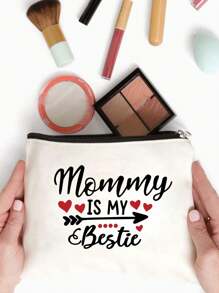 媽咪是我的好朋友信封紋理收納袋,拉鍊多功能袋禮品袋,女士化妝袋,有趣化妝袋拉鍊袋,可愛化妝旅行袋,化妝品袋,多功能禮品袋適用於朋友,是假期期間送母親最好的禮物,為朋友購買旅遊紀念品 - 米色 - 查看 4