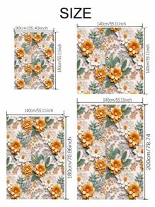 1 件 3d 花卉圖案印花桌布 - 非單色 - 查看 2
