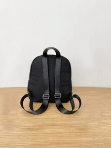 ZAOSHANGHAO 新款休閒輕量時尚旅行百搭小後背包，附配件休閒小包 - 黑色 - 查看 3