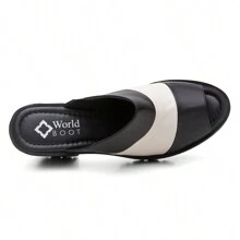 Women Heeled Sandals - Đen và trắng - Xem 5