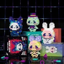 843 件精靈可愛夜貓和輕兔積木玩具,桌面裝飾,減壓拼圖玩具,生日派對禮物 - 藏蓝色 - 查看 6