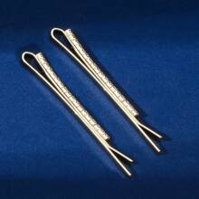 2pcs Rhinestone Barrettes - Gold - View 3