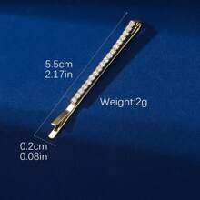 2pcs Rhinestone Barrettes - Gold - View 4