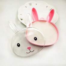 1入diy兔子造型珠寶收納盒,帶有透明塑料防塵蓋,適用於戒指和配件 - 粉色 - 查看 4