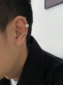 3入組男女皆適用的簡約無須穿耳的耳夾耳環,不鏽鋼時尚耳環,中性款式