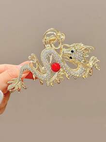 1 chiếc kẹp tóc kim loại cỡ lớn dành cho nữ, kẹp tóc hàm lớn dùng để búi tóc, kẹp tóc cài đầu, phụ kiện tóc mùa thu đông cho nữ, thích hợp cho trang phục đi nghỉ mát, mùa hè, đi biển. - Vàng - Xem 2