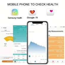 智能數字led體重秤,具有身體脂肪測量功能和智能手機應用程式 - 黑色 - 查看 4