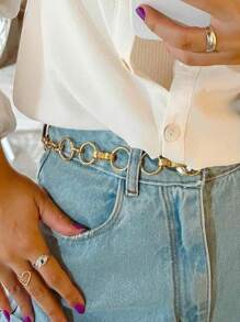 Fahion 女士腰帶 Street 女士夏季禮物 - 金色 - 查看 1