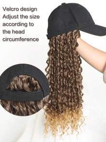 鬼剪形狀的合成髮帽套假髮長款漸層黑色非裔髮型帽帽子女用棒球帽假髮帽 - 彩色 - 查看 5