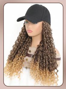 鬼剪形狀的合成髮帽套假髮長款漸層黑色非裔髮型帽帽子女用棒球帽假髮帽 - 彩色 - 查看 3