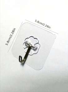 12pcs/18pcs Sticky Hooks, Strong Adhesive Hooks, No Need To Punch Holes, No Traces, Load-bearing Adhesive Transparent Kitchen Wall Hooks, Strong Wall Stickers - 12pcs - View 3