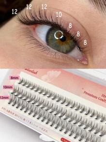 60pcs Cluster Lashes, 10D 8-12mm Mix C Curling Individual Lashes Extensions , Soft And Natural False Eyelashes DIY Lashes Extension,Natural Look Professional Makeup Tool 8-12mm DIY Lahses