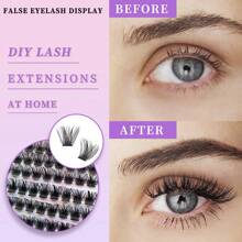 Wimpernbüschel DIY Wimpernverlängerung, Schwarze Wimpernbüschel-0.07D-8-16MIX, 144 Stück/72 Stück einzelne Büschel 8-16mm Falsche Wimpern, Schwarzes Wimpernverlängerungs-Set, Schwarzes D-Curl Wimpernverlängerungs-Set, Natürliche Wimpernbüschel DIY Wimpernverlängerung, Schwarze Einzelwimpern Büschel Curl 144 Stück/72 Stück, 8-16mm Mix Einzelwimpern Büschel DIY Zuhause, Wimpern D-Curl, Dicke Wimpernbüschel mit Wimpernkleber und Versiegelung und Applikator-Tool für Selbstanwendung Zuhause, Dicke Wimpernbüschel mit wasserfestem Su