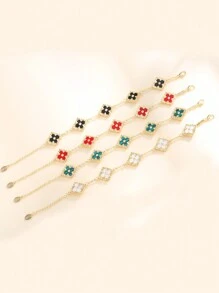 1只雙面雕花時尚鏈條派對手鍊女款 - 鏤空雕花紅色 - 查看 2