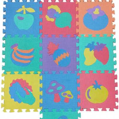 10 Pcs Tapete de Foamy Juegos Rompecabezas para Bebé Piso Armable de Foami/Foamy/Foam EVA Didáctico Infantil Ejercio Hogar Antideslizante Número Alfabeto Animal 29*29*0.8CM