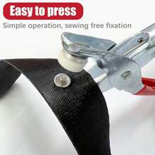 1pc Metal Claw Press Studs Pliers Tool For Fixing Press Studs Fasteners, Suitable For 9.5-10mm Buttons, For Diy Sewing Crafts - Red - View 1