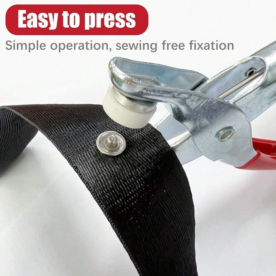 1pc Metal Claw Press Studs Pliers Tool For Fixing Press Studs Fasteners, Suitable For 9.5-10mm Buttons, For Diy Sewing Crafts - Red - View 1