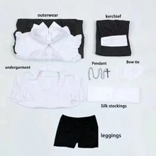 7pcs Chặt Gợi cảm Đóng vai Đối với Hóa trang - màu đen - Xem 2