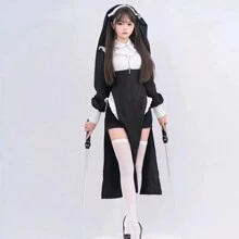 7pcs Chặt Gợi cảm Đóng vai Đối với Hóa trang - màu đen - Xem 5