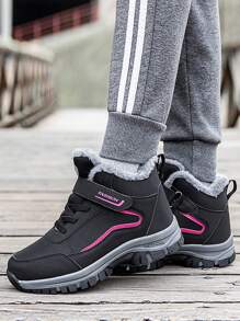 Women's Black Hiking Shoes Outdoor Sports Shoes, Anti-Slip, Wear-Resisting, Thermal Lined, Warm, Winter New Style - Black - View 4