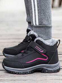 Women's Black Hiking Shoes Outdoor Sports Shoes, Anti-Slip, Wear-Resisting, Thermal Lined, Warm, Winter New Style - Black - View 3