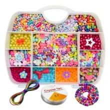 Kit Maleta Para Fazer Pulseiras 3200 Peças Miçangas Infantil