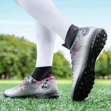 Không giới tính Cao-top Chuyên nghiệp Giày bóng đá Với Trụ Đối với Nhân tạo Sân cỏ Tập huấn , Của phụ nữ Kích thước Có sẵn - màu đen - Xem 7