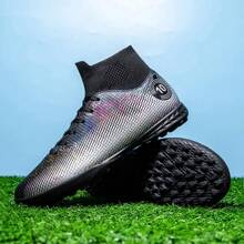 Không giới tính Cao-top Chuyên nghiệp Giày bóng đá Với Trụ Đối với Nhân tạo Sân cỏ Tập huấn , Của phụ nữ Kích thước Có sẵn - màu đen - Xem 3