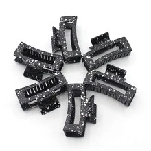 1 件女士黑色亚克力圆盘发夹，带扣，是送给街头风格女孩的完美礼物 - 彩色 - 查看 6