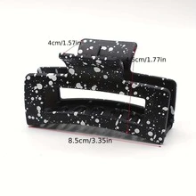 1 件女士黑色亚克力圆盘发夹，带扣，是送给街头风格女孩的完美礼物 - 彩色 - 查看 8