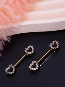 2 件/套性感可愛 316l 手術鋼心形乳頭環透明乳頭螺柱球乳頭槓鈴環乳頭穿孔首飾適合女士女孩和男士約會禮物