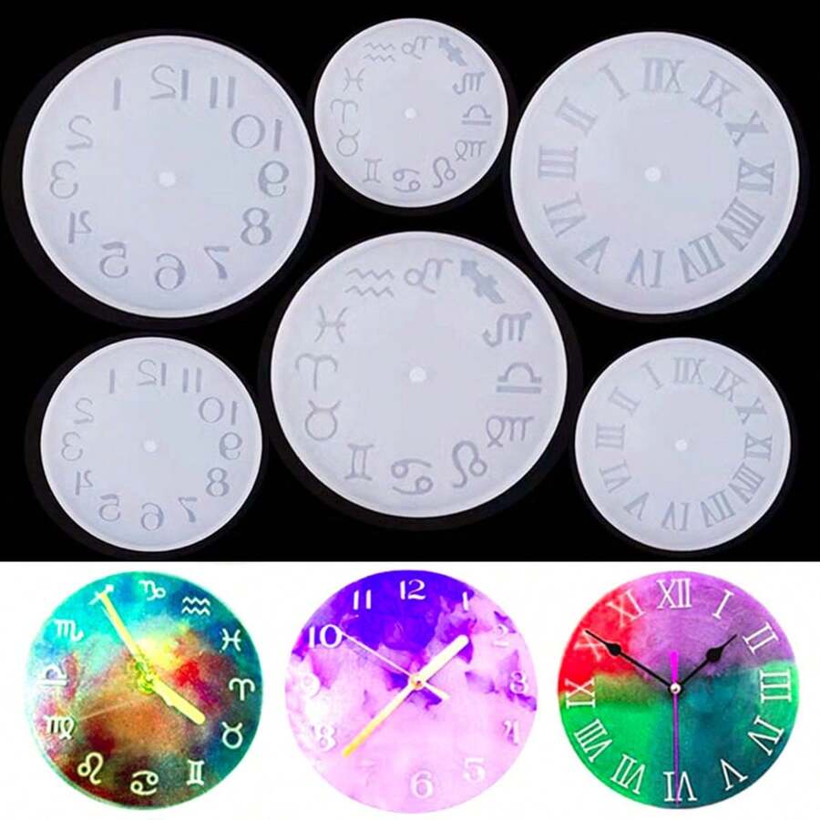 1 pieza Molde de reloj de resina epoxi de cristal, molde de silicona para hacer relojes de joyería DIY, molde de resina artesanal - Multicolor - Ver 1