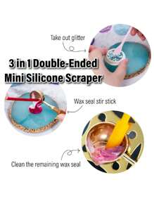 1入熱阻矽膠封蠟鏟工具 - 適用於工藝樹脂混合和封蠟項目 - 綠色 - 查看 2