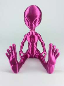 Figura Decorativa Alíen Sentado El Patas Marciano Extraterrestre - Rosa Fucsia - Ver 2