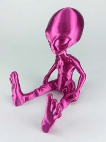 Figura Decorativa Alíen Sentado El Patas Marciano Extraterrestre - Rosa Fucsia - Ver 5