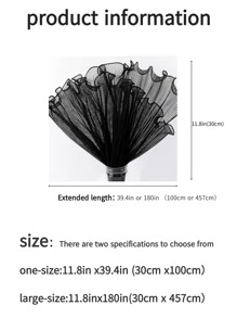 1 件褶皱网纱花束礼品包装包装非常适合节日、婚礼、生日、花店包装装饰， - 黑色[39.4in*11.8in] - 查看 2