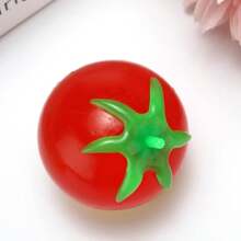 1pc Simulation Tomato Stress Relief Ball, Soft Squeeze Toy For Teenager & Adults - Red - View 4
