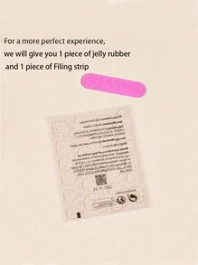 24pcs Short Square Nail Tips In Brown With Rhinestone And Glitter Design, With 1pc Jelly Gel And 1pc Nail File, Suitable For Women's Nail Decoration Art In Autumn And Winter - Multicolor - View 5