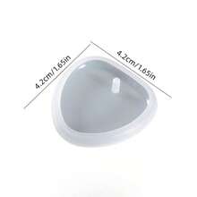 【4款每款1件/共4件】樹脂模具,可diy製作心形吊墜、圓形吊墜、橢圓形吊墜和方形吊墜,配有乾花,矽質研磨工具 - 白色 - 查看 8